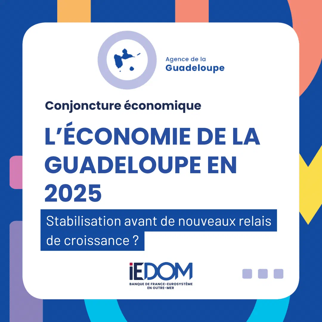 Cover of the IEDOM Guadeloupe 2025 economic summary — Stabilisation before new growth drivers
