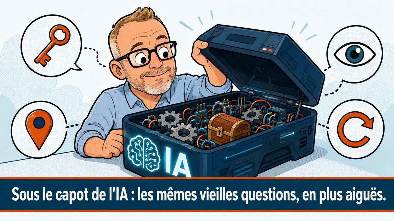 Oliver soulève le capot d'une boîte IA et découvre de simples rouages : les vieilles questions d'informatique reviennent — propriété, accès, sauvegarde.