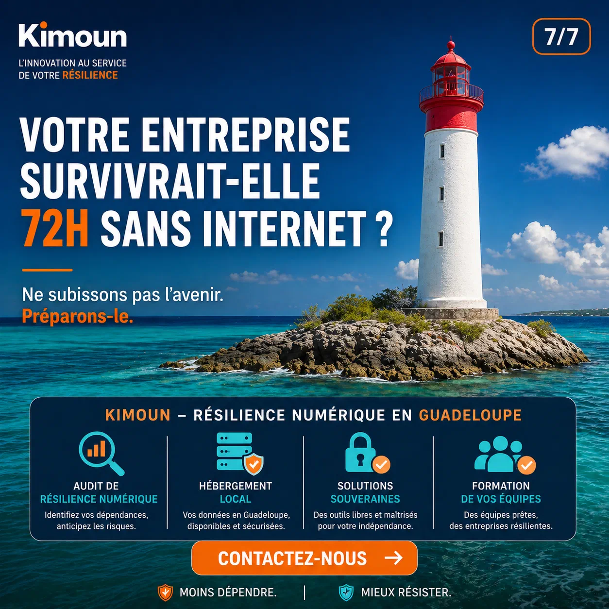 Could your business survive 72 hours without Internet? Kimoun — digital resilience audit in Guadeloupe